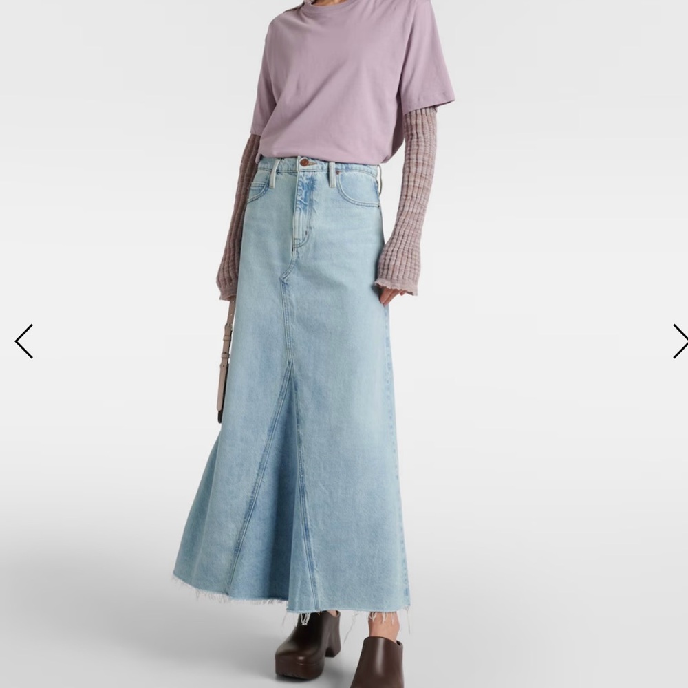 Frame Denim Sky Blue Jean Skirt